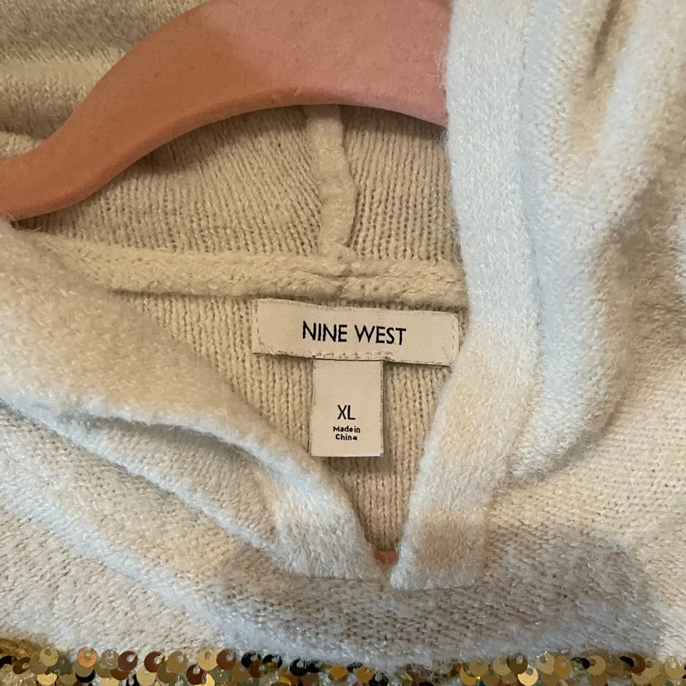 Nine West Sequin Hooded Sweater - Women XL - Picture 2 of 3